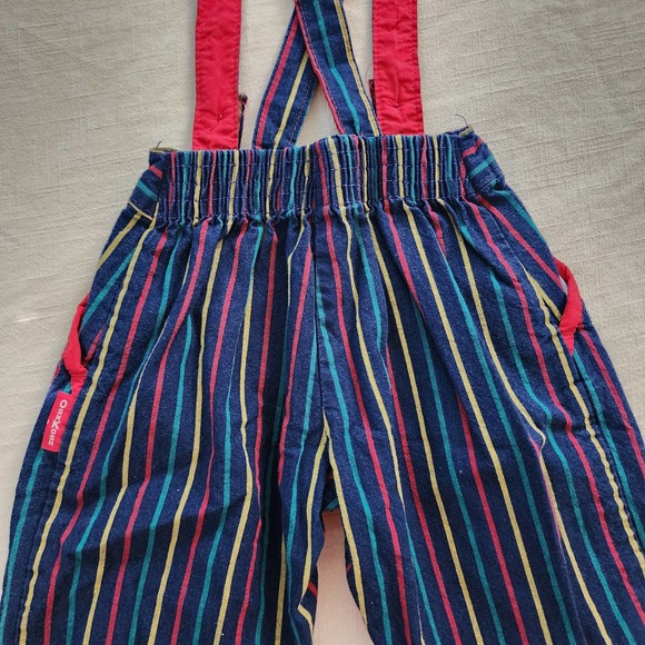 Vintage Oshkosh Primary Striped Suspender Pants 2t - Picture 5 of 7
